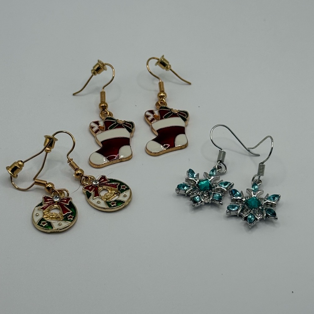 Festive Earrings Set with Holiday Designs